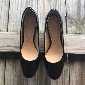 Isola Black Patten Heels